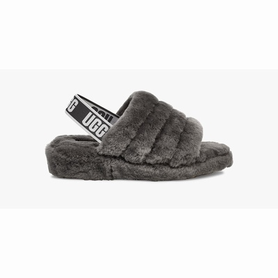 Chinelos UGG Fluff Yeah Mulher Cinzentas Escuro | PT-NYKHJ